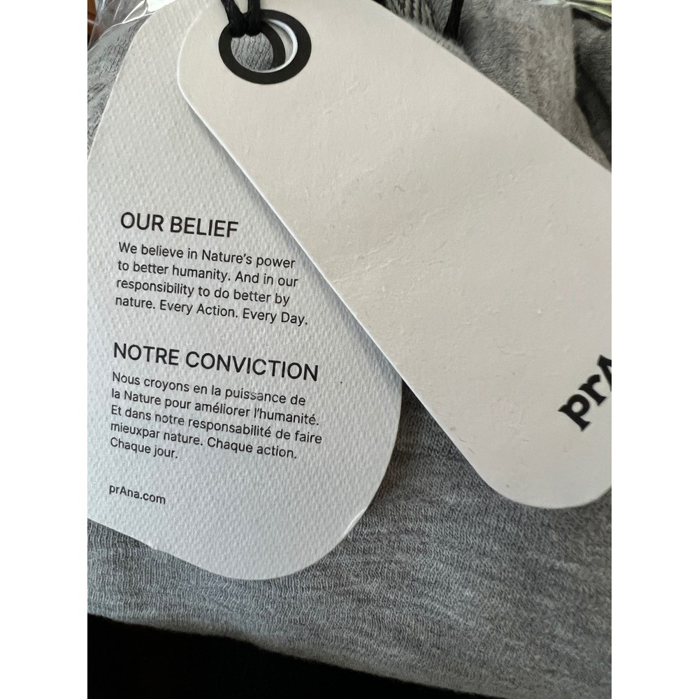 $78 NWT Prana Women Heather Grey Built For Climbers Logo Graphic Hoodie M - Picture 8 of 8